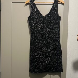 Elegant Black Floral Mini Dress